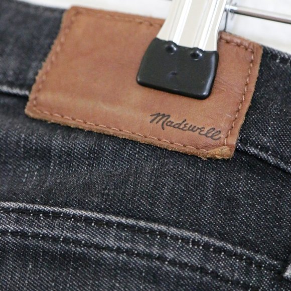 Madewell 10" High Rise Skinny Stretch Denim Jeans Knee Slit Charcoal Gray 26 - Picture 7 of 13